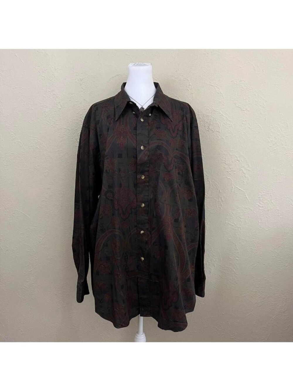 90s paisley boho artsy indie skater button down shirt - Picture 2 of 8